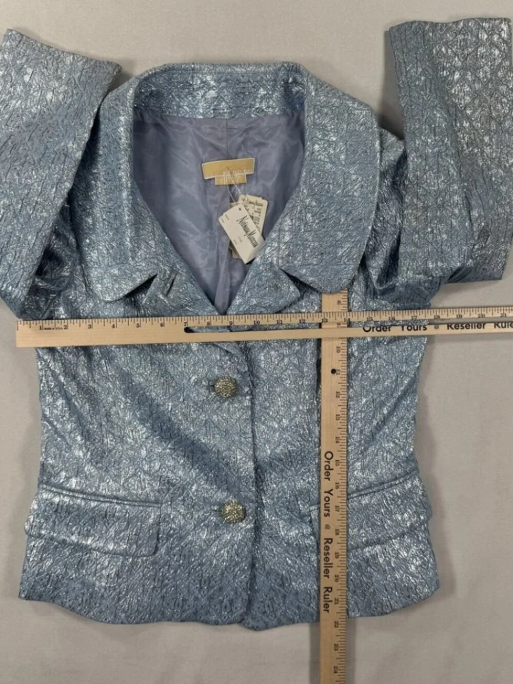 Michael Kors Women's Made in Italy Fashion Blazer Jacket Blue Size 8
